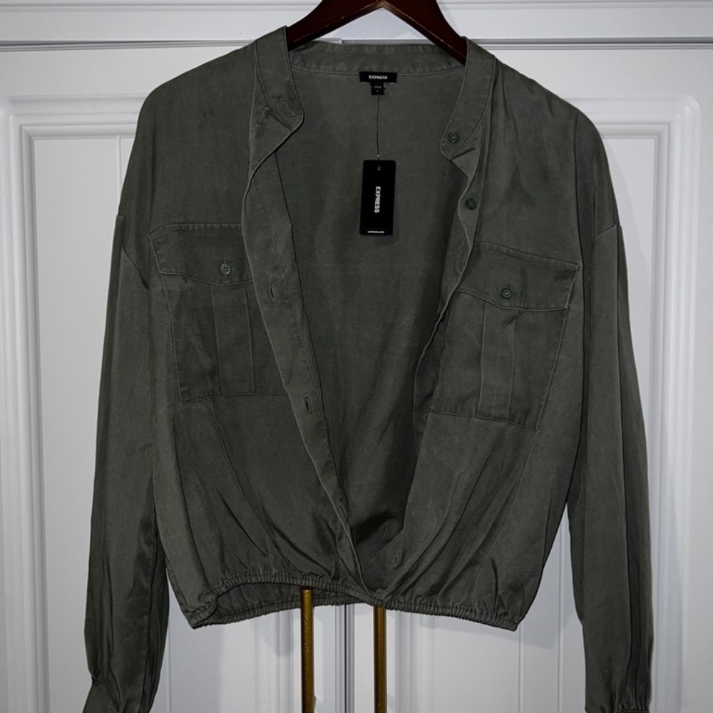 Express Olive Green Utility Jacket